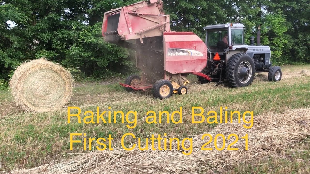 Raking and Baling 1st Cutting Hay 2021