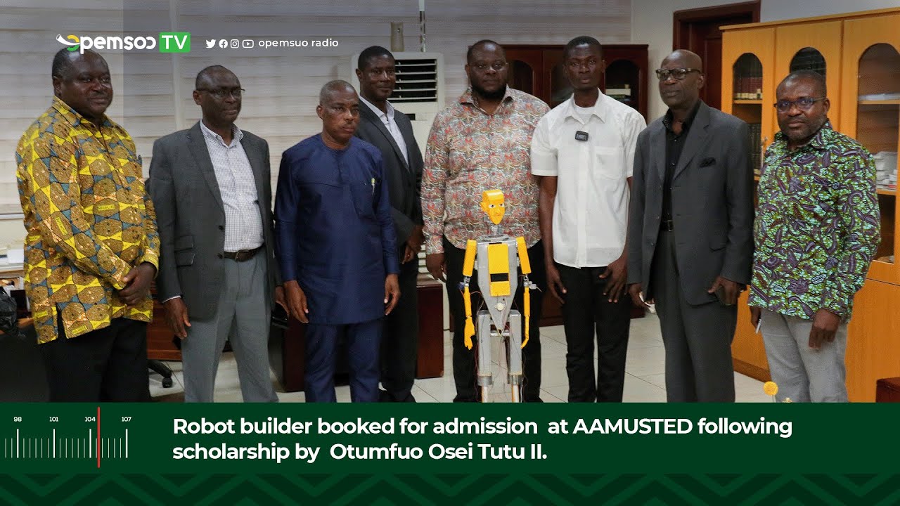 Robot builder booked for admission  at AAMUSTED following scholarship by  Otumfuo Osei Tutu II.