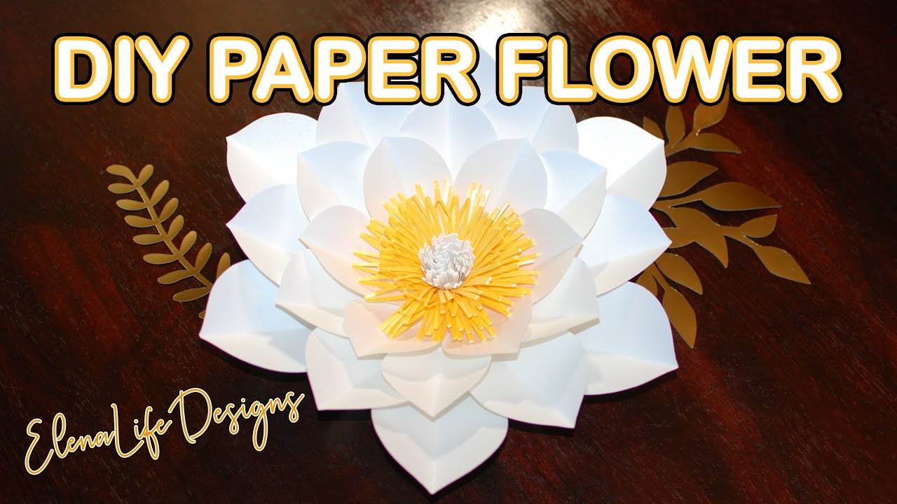 Paper Flower with Center  - DIY Paper Flower Tutorial - How to make Paper Flower -ElenaLifeDesigns