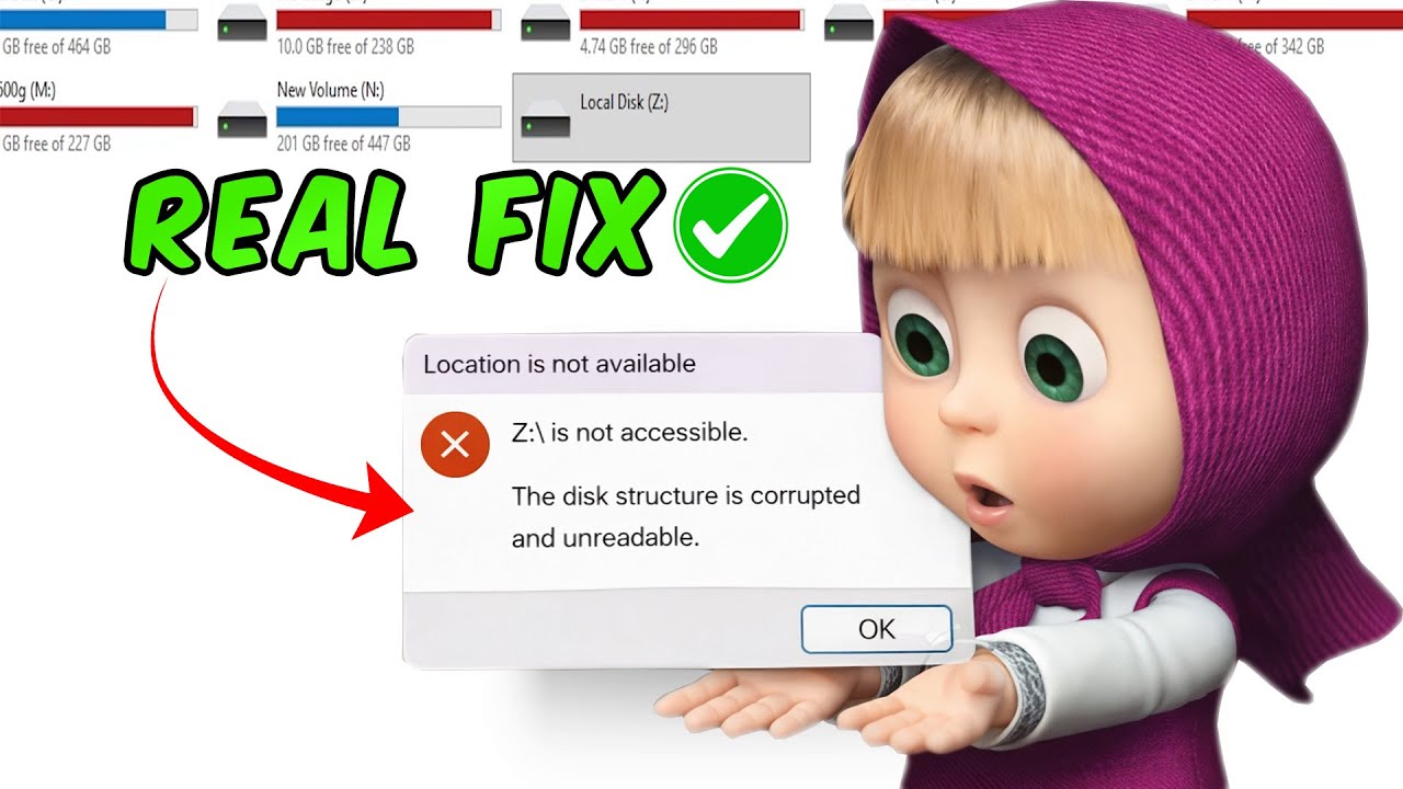 Z Drive Not Accessible Fix Disk Structure Corrupted Error in 1 Minutes