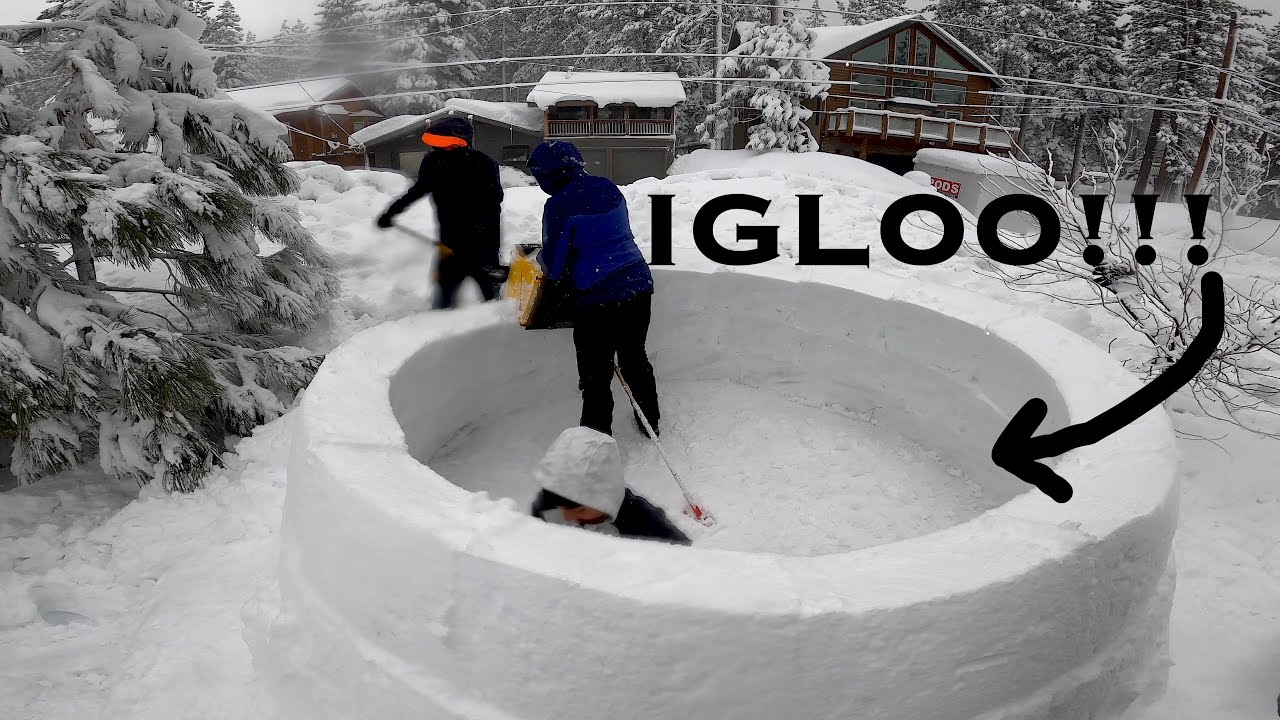 Building an igloo during a BLIZZARD!  South Lake Tahoe.  TBT TML 1/14/23