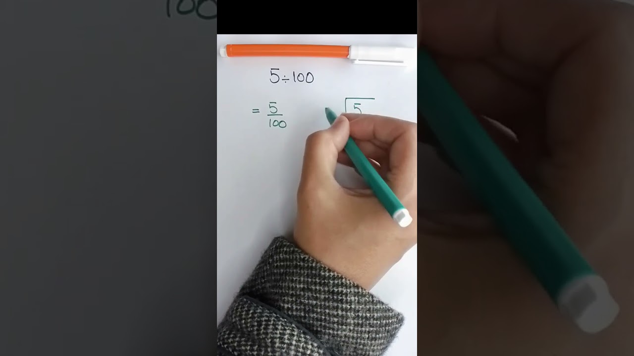 5&divide;100 | How to divide 5 by 100 | Division of Whole Numbers|Converting a Fraction to Decimal