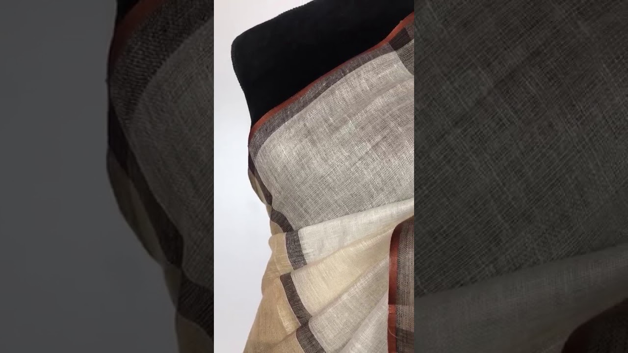 Off white Pure Linen Saree | Mirra Clothing | Mirra Clothing | Mirra Clothing
