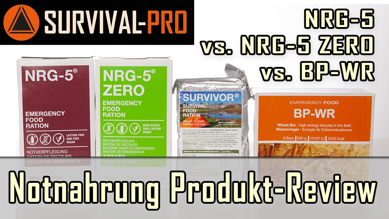 Notnahrung Produkt-Review: NRG-5 vs. NRG-5 ZERO vs. BP-WR