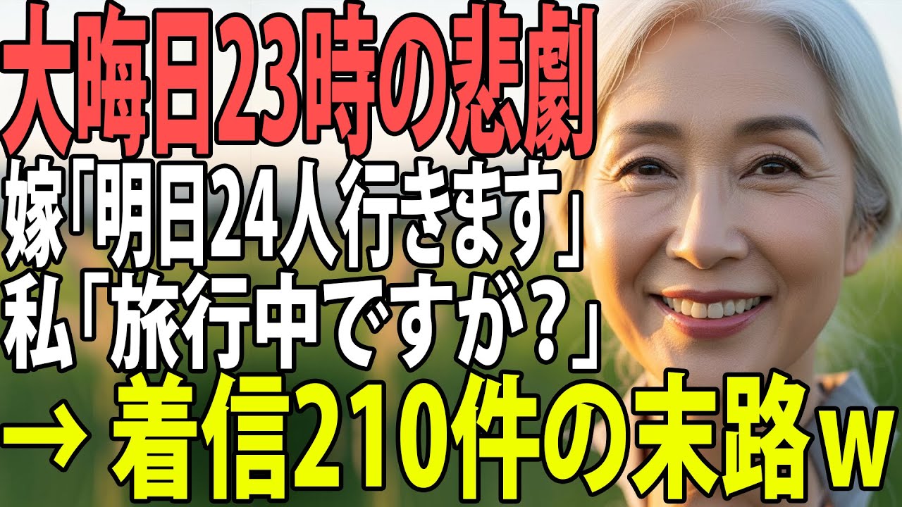 大晦日に嫁「明日24人行くから飯作れｗ」私「無理。温泉行きます」→無視して旅行に行った結果、着信210件の地獄絵図に… 【シニアライフ】【60代以上の方へ】