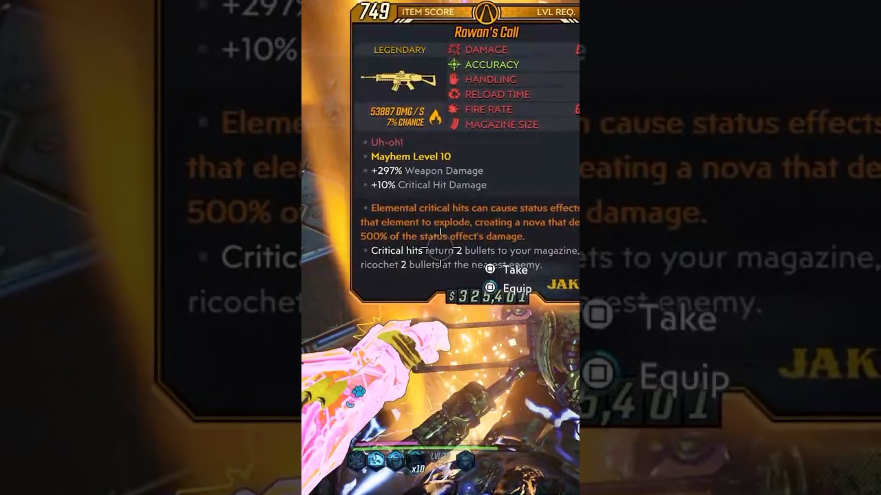 Crazy World Drop God Tier Weapon #borderlands #shorts
