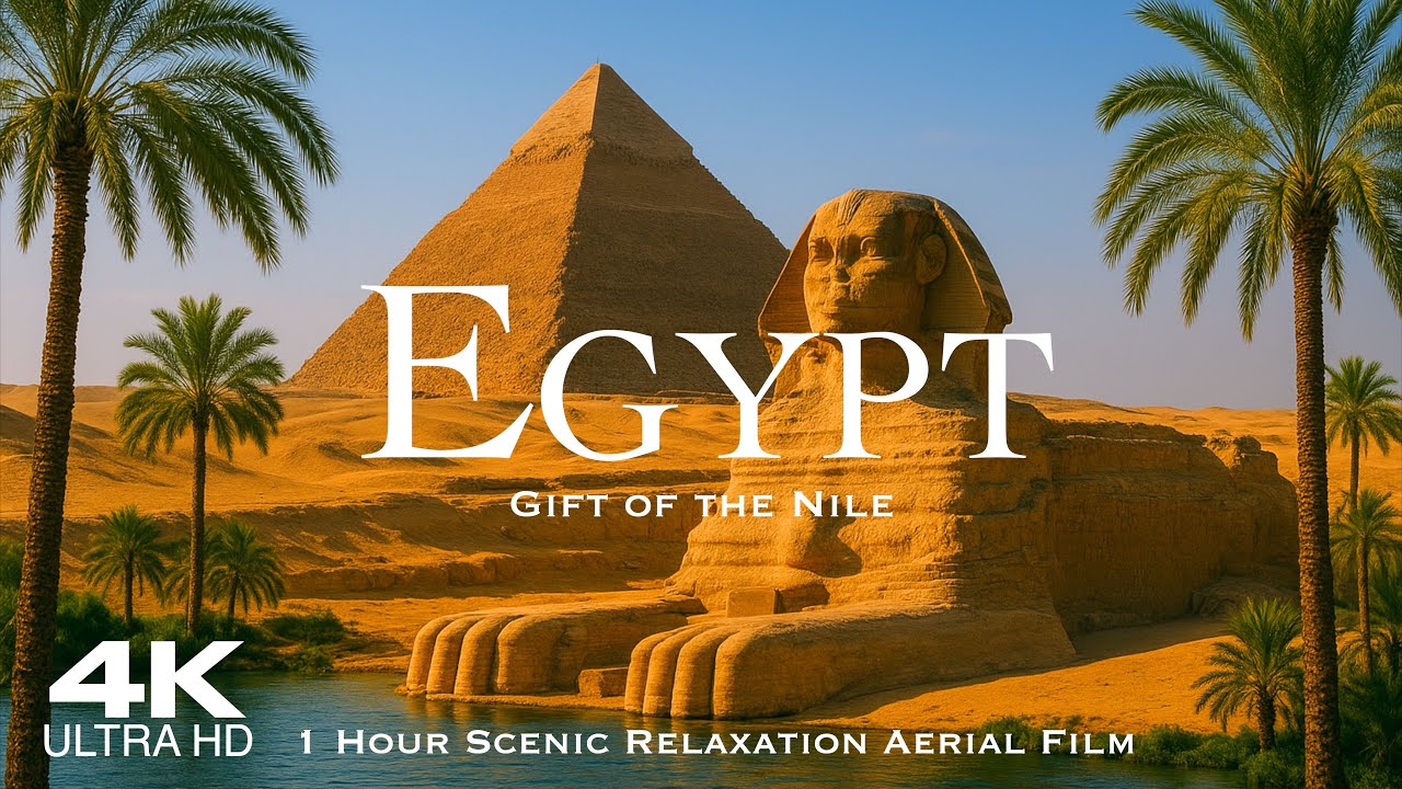 [4K] EGYPT مصر 🇪🇬 1 Hour Drone Aerial Relaxation Film of the Pyramids of Giza, Cairo & Alexandria 