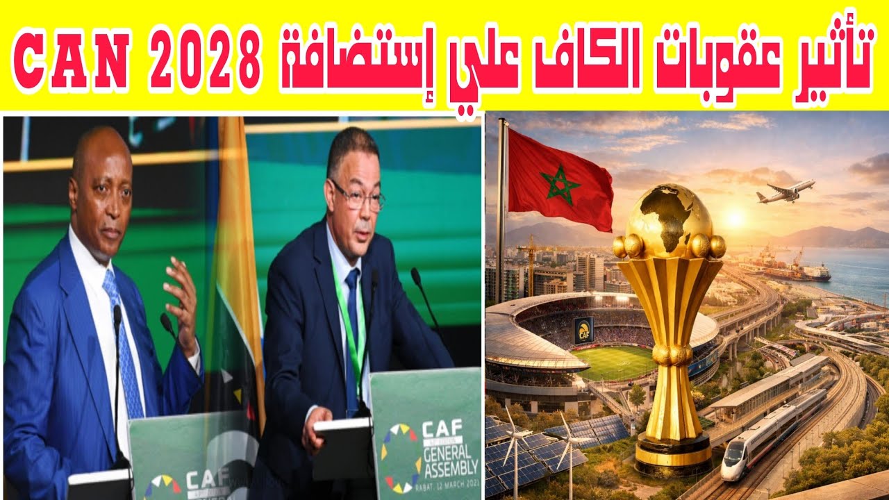 موقف المغرب من استضافة كأس أمم إفريقيا 2028 هل تغير بعد عقوبات الكاف ضد السنغال..إستئناف لقجع للطاس