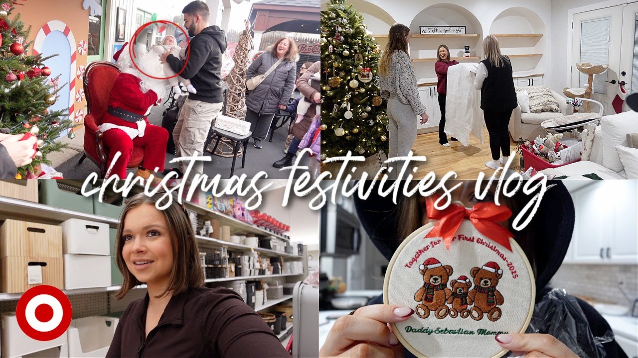 OUR SON RIPPED OFF SANTA'S BEARD 🎅🏼 + christmas village begins, target shopping, our ornament 🎄
