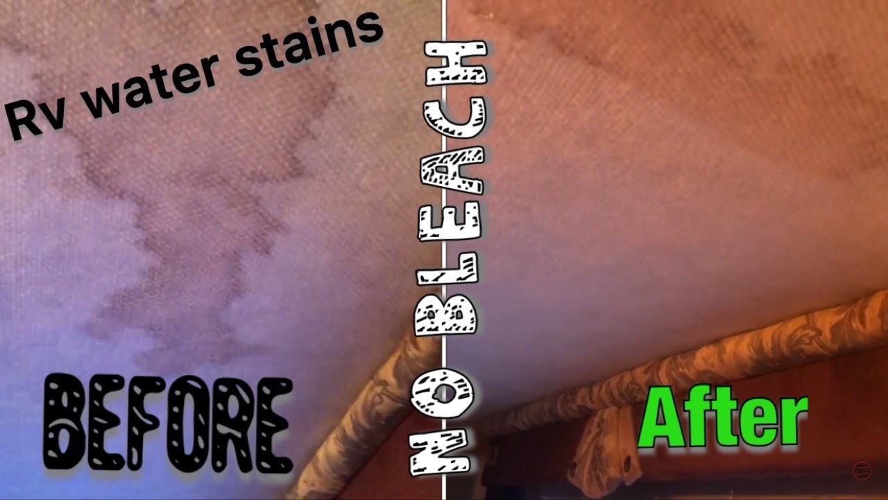 Removing stains on Rv ceilings(no bleach)