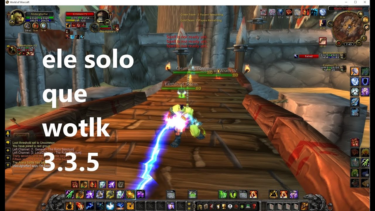 Elemental Shaman arena Solo que wotlk 3v3 black rock warmane wow pvp 3.3.5