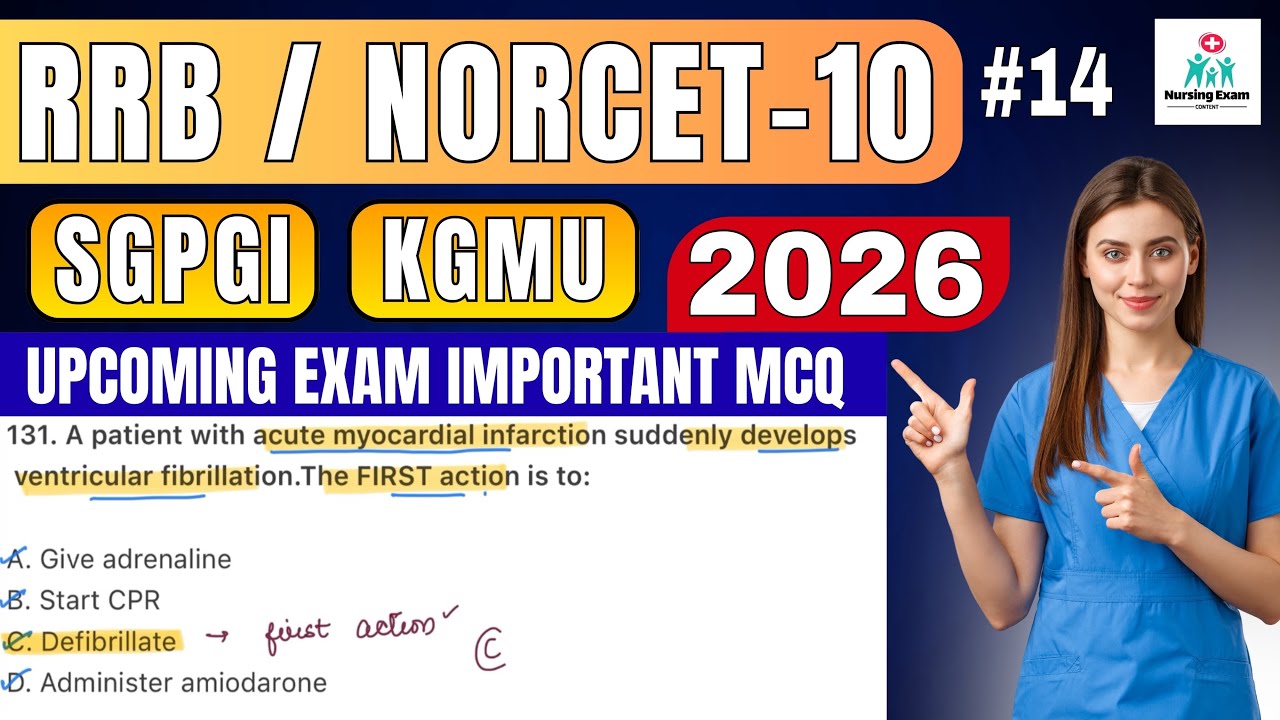 STAFF NURSE EXAM PREPARATION | #14|RRB NURSING EXAM |NORCET 10 | SGPGI |KGMU |NURSING OFFICER EXAM 