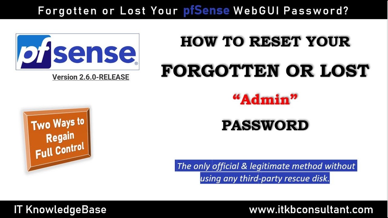 pfSense - Reset Forgotten or Lost 