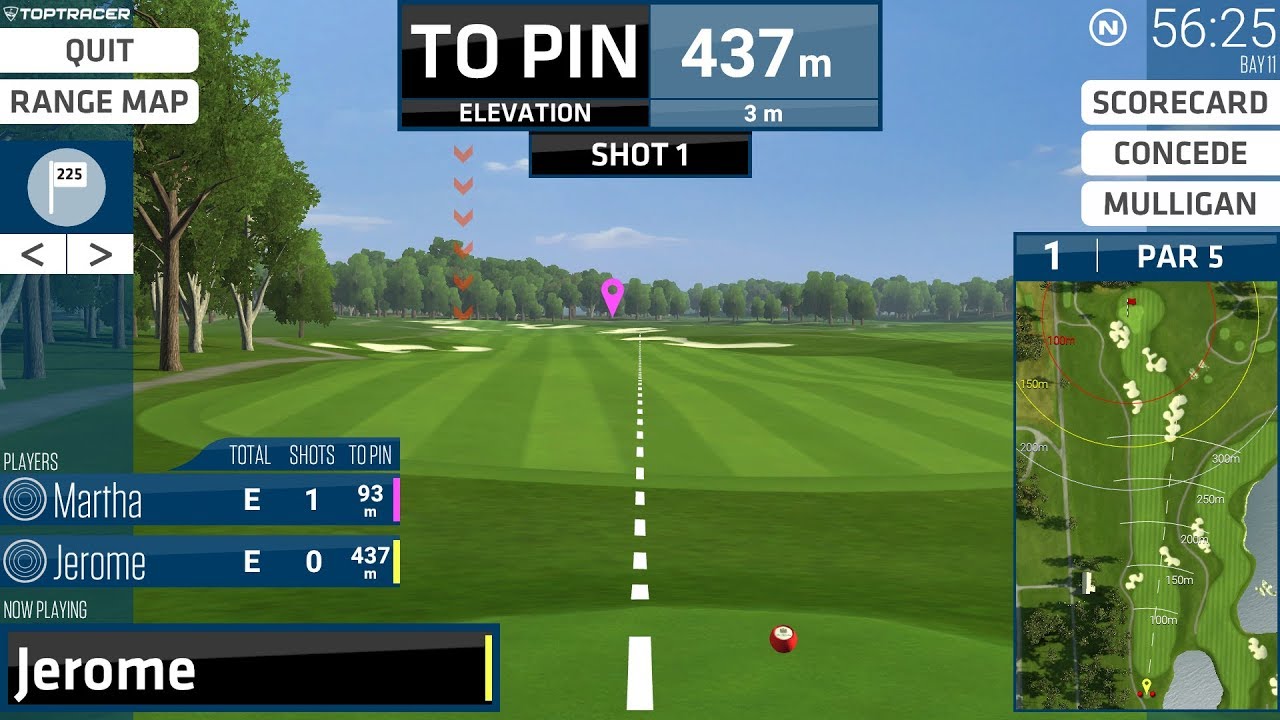 Toptracer banspel på Kista golfcenter
