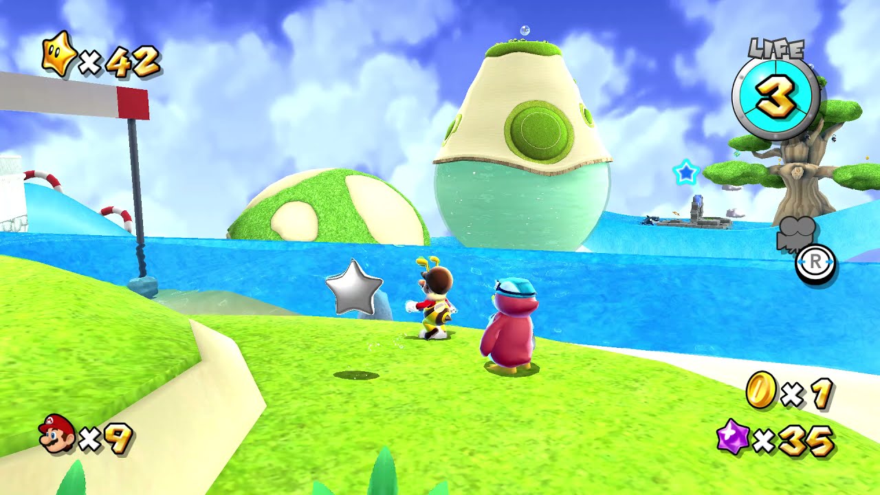 Silver Stars of Sea Slide - Sea Slide Galaxy Star 3 (Super Mario Galaxy Coin Runs)