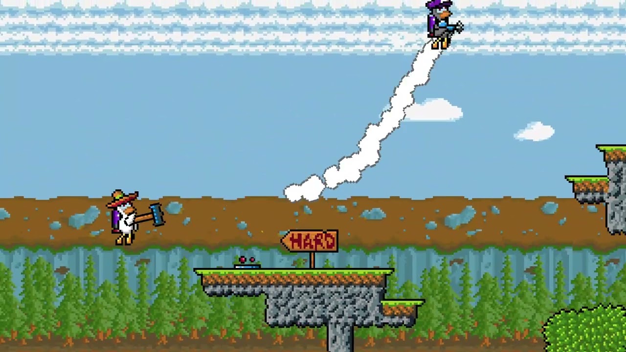 لعب لعبة DuckGame مع اخي انا الابيض و هو البني