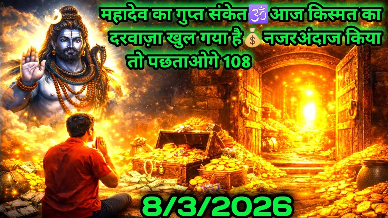 108🌈🕉 8 मार्च 2026 का महादेव जी का संदेश | जरूर सुनें | Mahadev Message Today #godmessage​ 