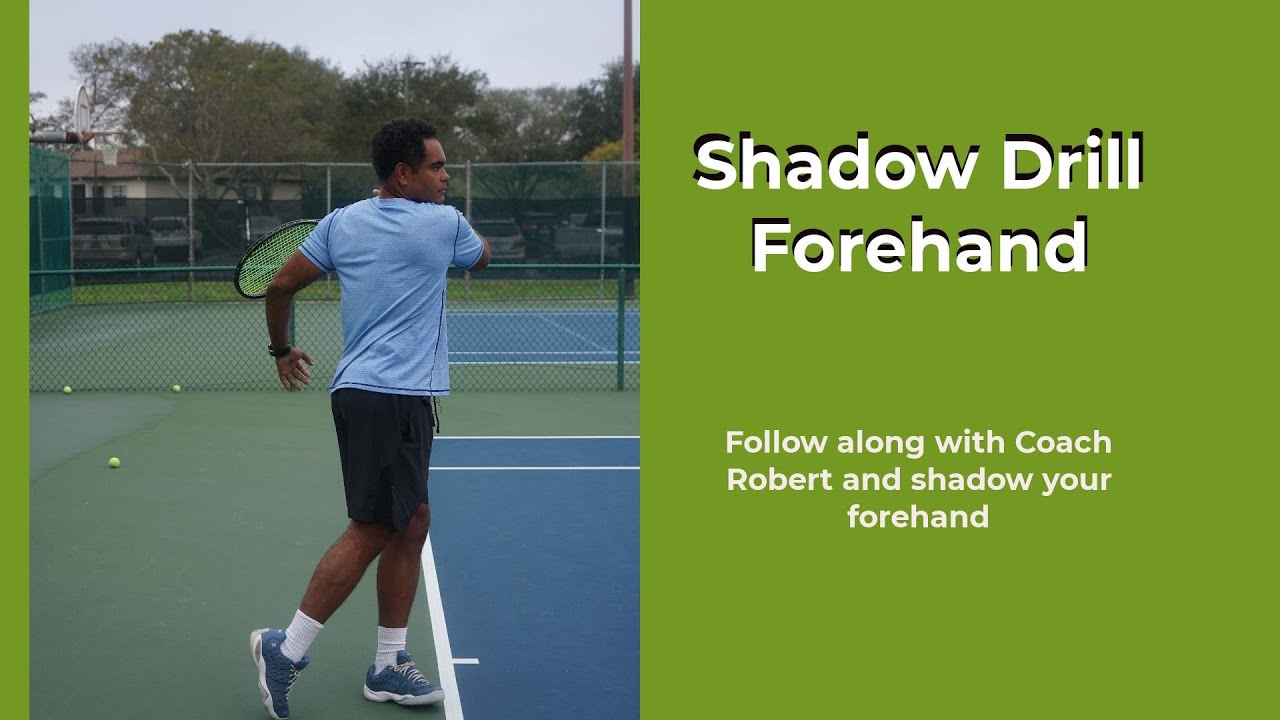 Tennis Shadowing repetitive drill 1: Practice your forehand swing with Coach Robert.