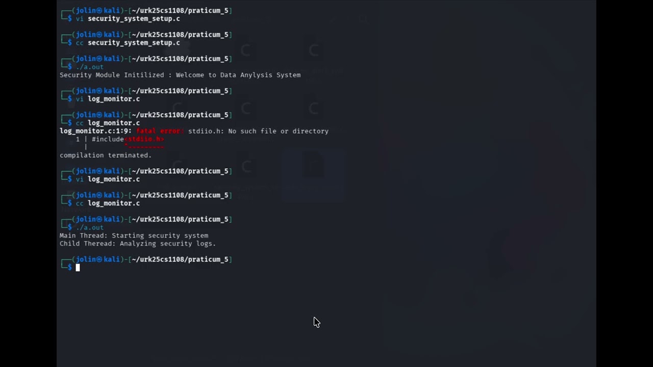Mastering Threads in C | OS Lab Programs with Real-Time Data Analysis & Cyber Security Examples