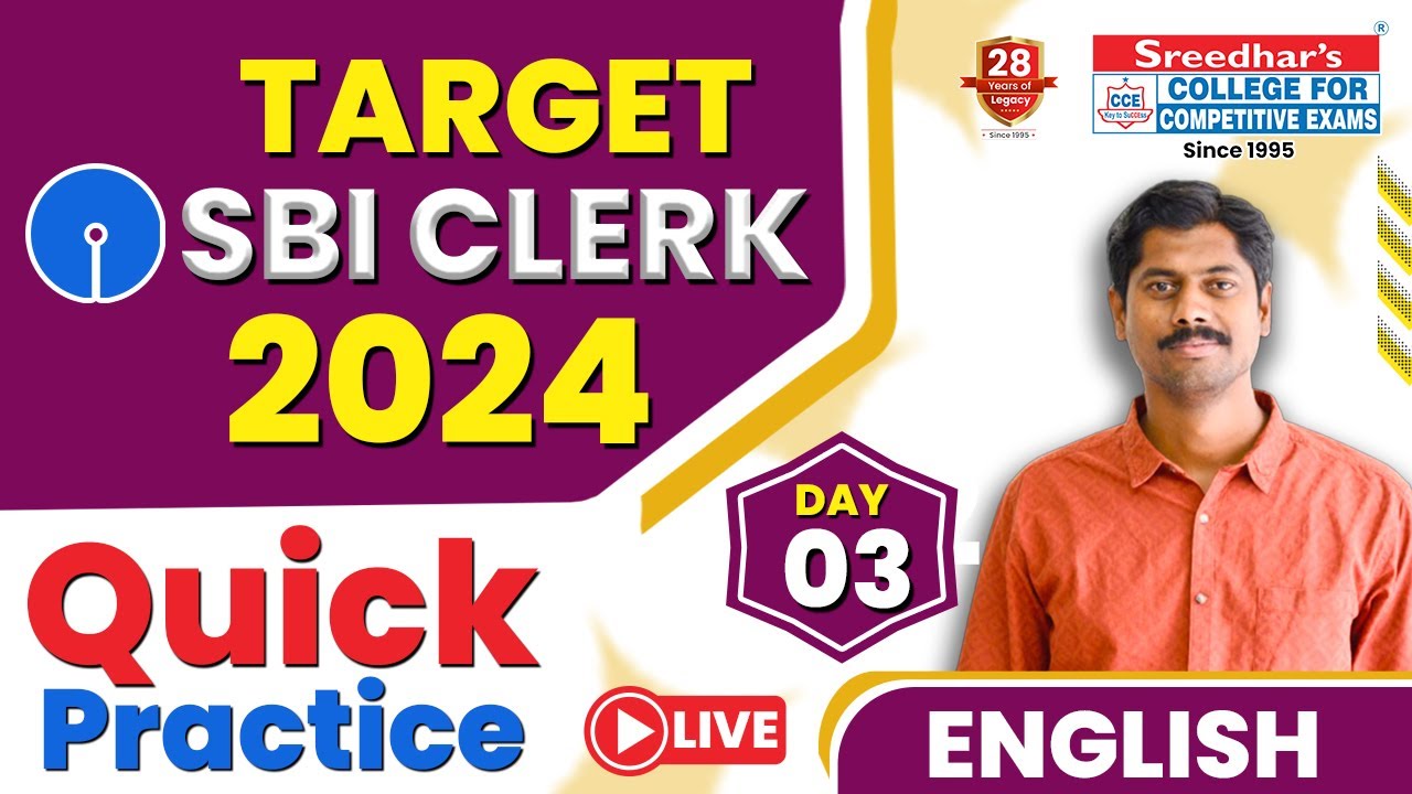 TARGET SBI CLERK 2024 | ENGLISH QUESTIONS (DAY 03)  | QUICK PRACTICE | DAILY MOCK TEST