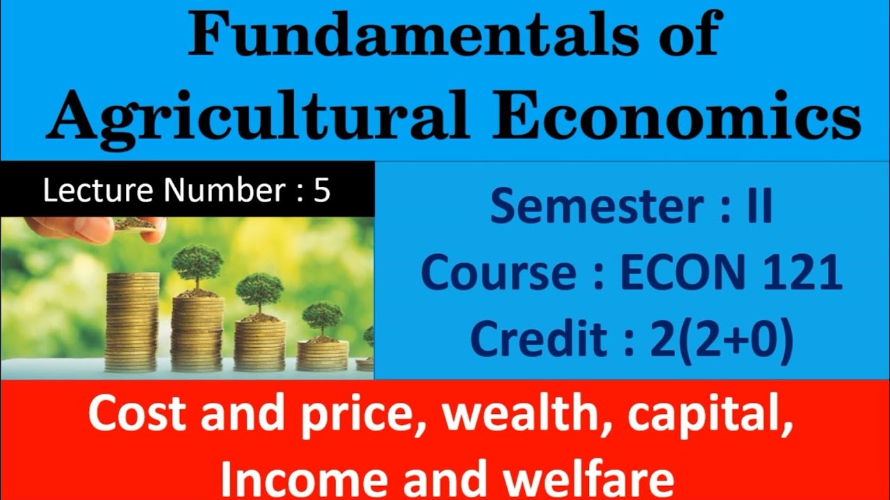B.Sc.Agri🌸 L-5 🌸ECON 121💰Cost and Price , Welath, Capital , Income and Welfare