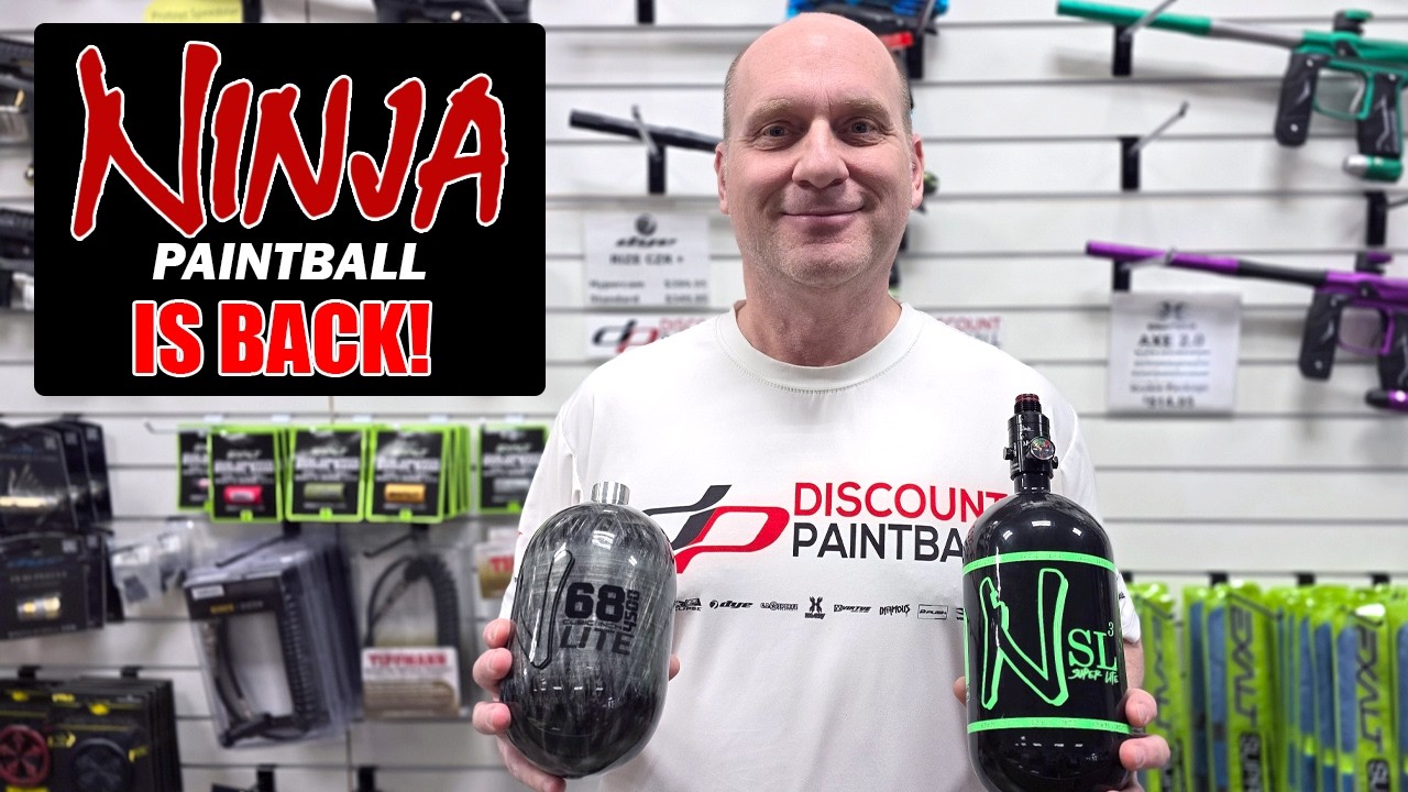 The New Ninja SL3 & Lite Paintball Tanks with Pro V3 Reg