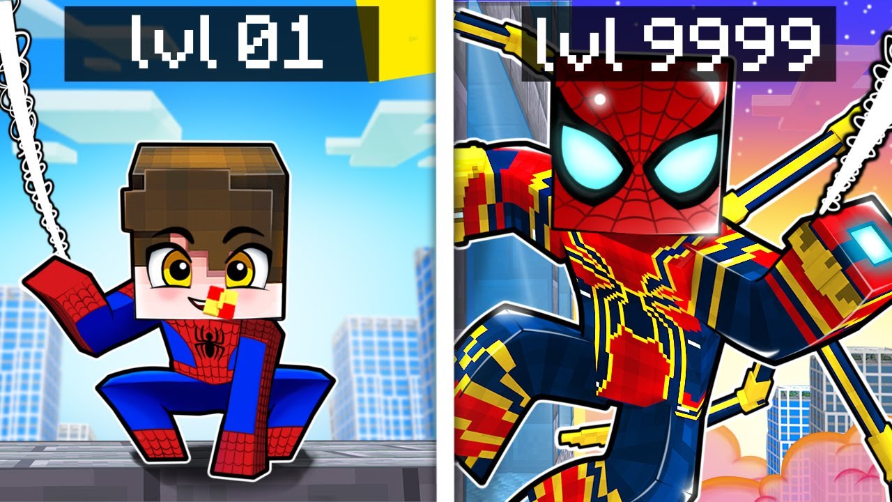 A EVOLUÇÃO do GAROTO HOMEM ARANHA no Minecraft !