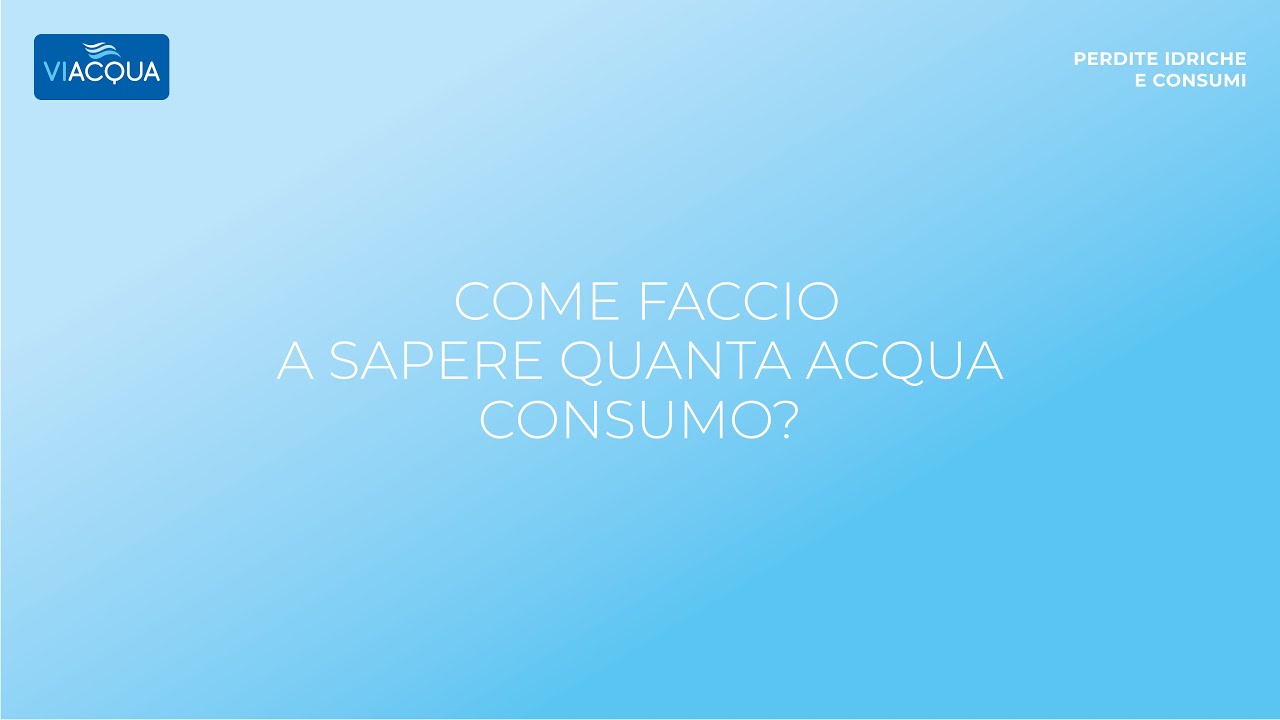 FAQ - Perdite idriche e consumi