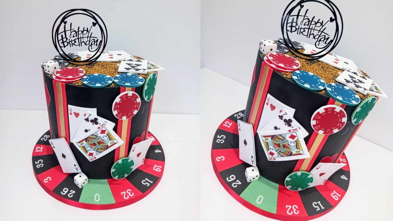 Gambling cake [ A casino/gambling themed cake ]