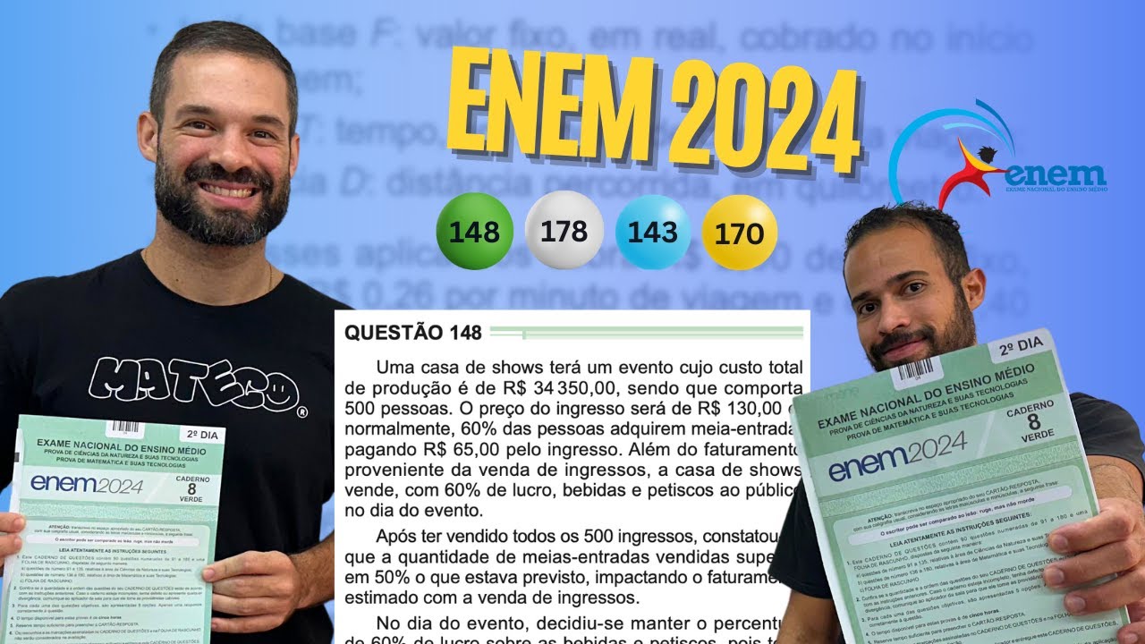 QUESTÃO 148 - CADERNO VERDE | MATEMÁTICA ENEM 2024