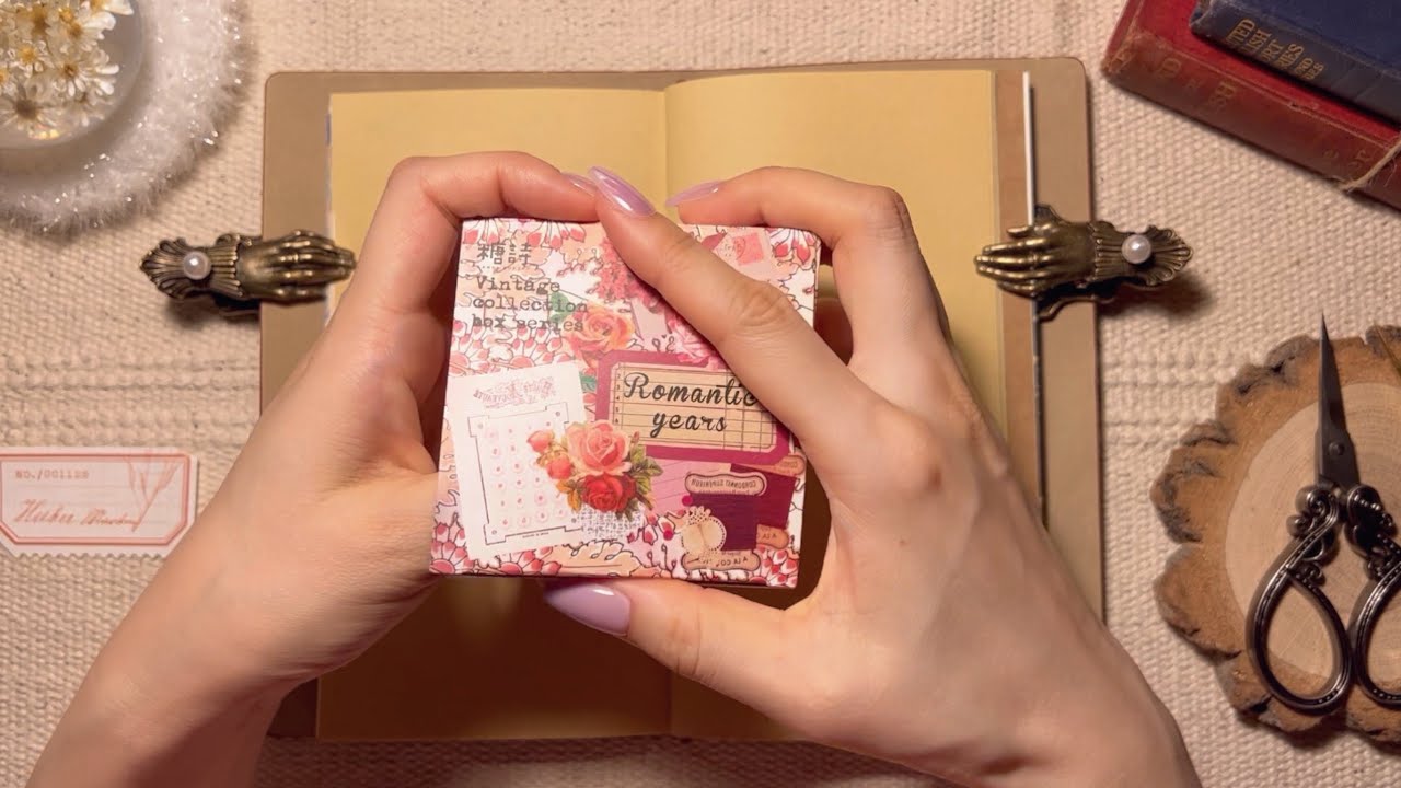 [빈티지 다꾸 ASMR] 🌼🌿 빈티지 다이어리 꾸미기 | vintage journal | scrapbooking | no BGM