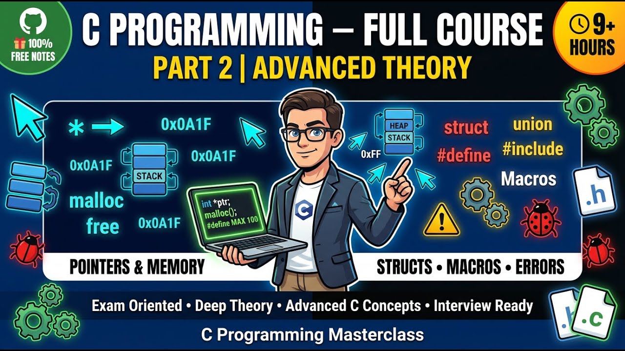 C Language Full Theory Course — 17 Hours of Complete Concepts for Exams & Interviews | Part 2