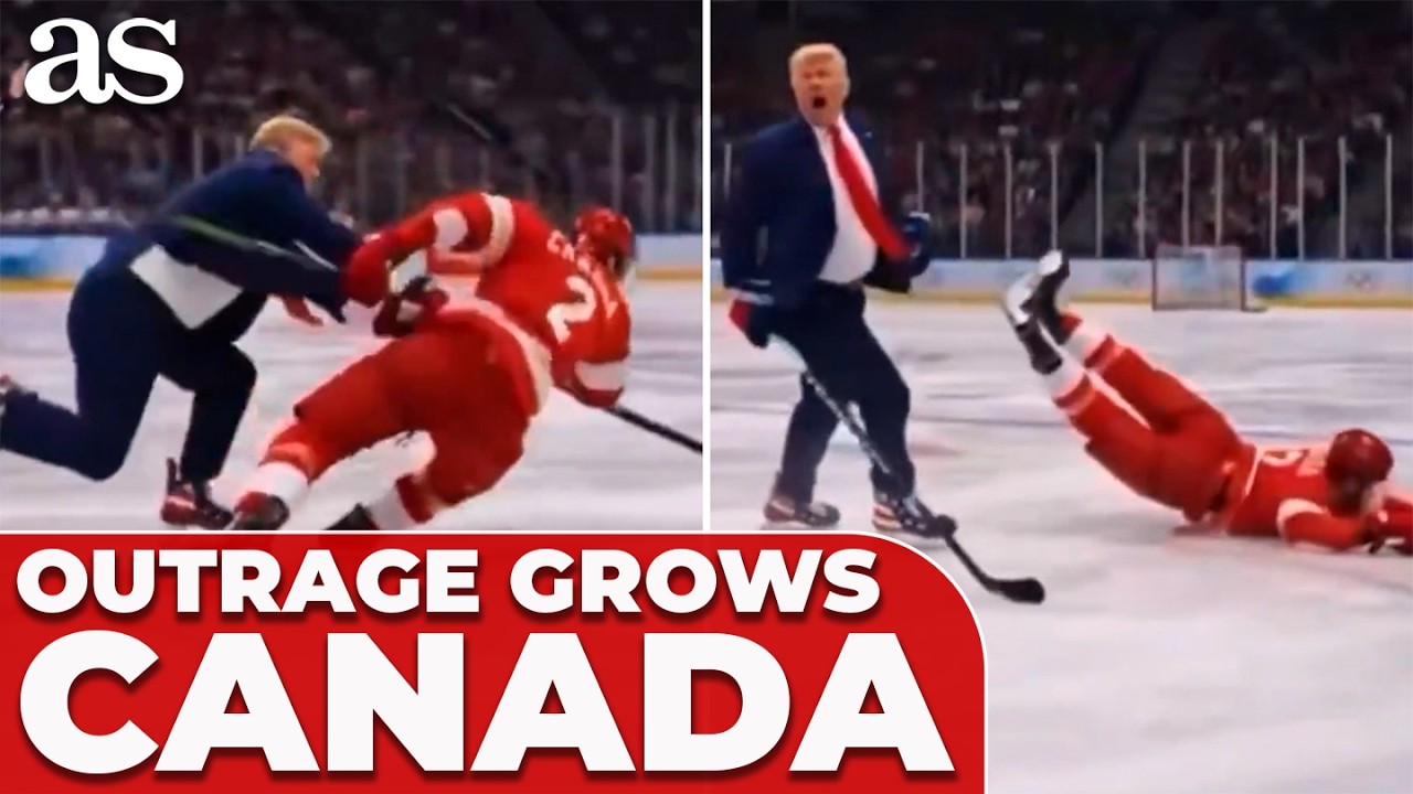 Trump MOCKS Canada with CONTROVERSIAL video depicting himself BEATING CANADIAN HOCKEY PLAYERS