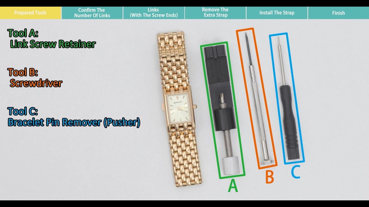 How to adjust the bracelet length- BERNY women's gold watch 2166L - 2023 New instruction video