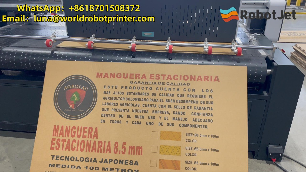 RobotJet single pass digital printing on corrugated board, carton box#singlepassprinter #cmyk