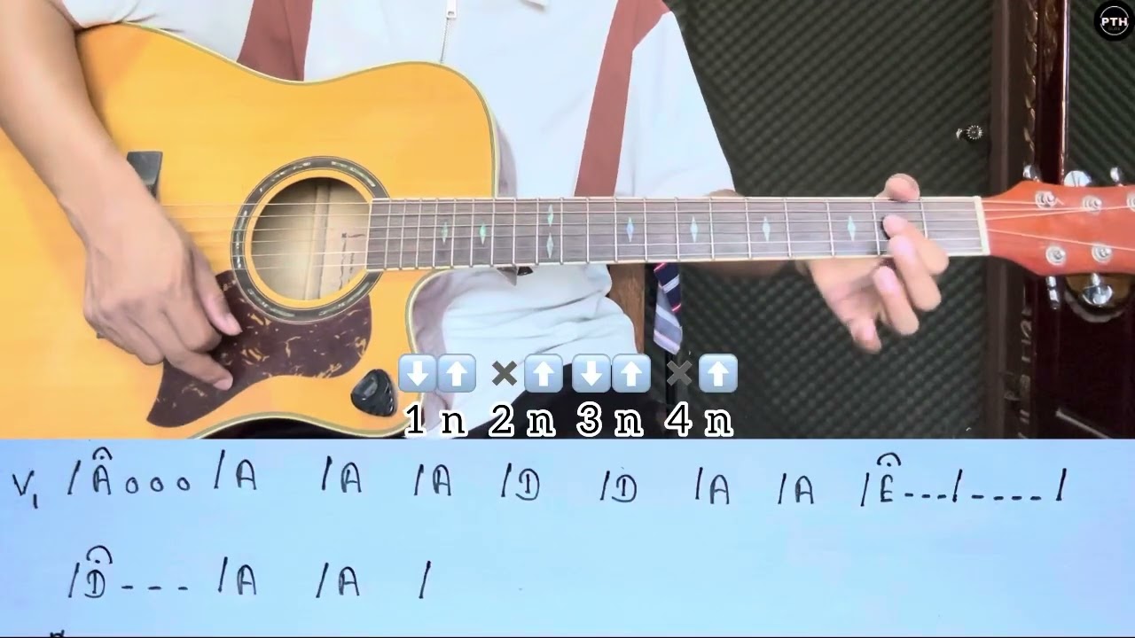 ဘီးကျဲ(သာဒီးလူ)-guitar rhythm tutorial by@pthguitar 