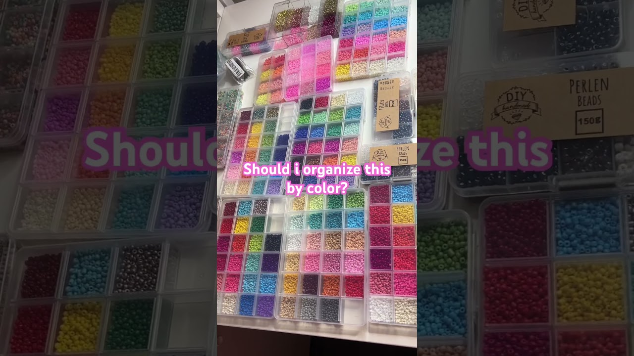 ✨Should i organize this beads by colour? ✨ #temuhaul #beadshaul #beadsandthings #organizing