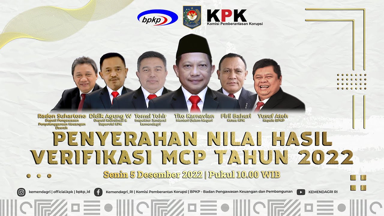 PENYERAHAN NILAI HASIL VERIFIKASI MCP TAHUN 2022