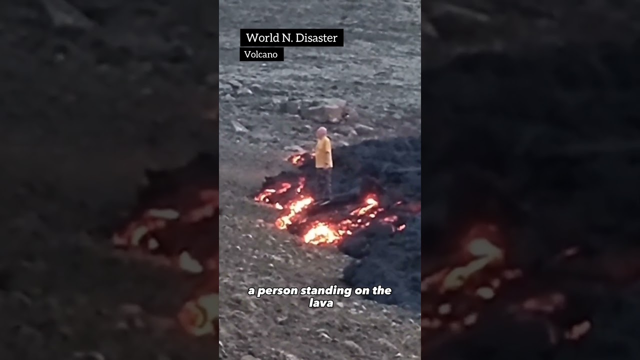 🤯What happens if we press lava? Crazy images of people stepping on lava! #volcano