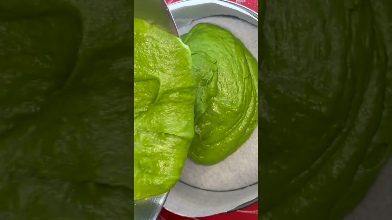 Spinach Cake. Without Dyes. Natural Spinach Color. Anyone Can Do It