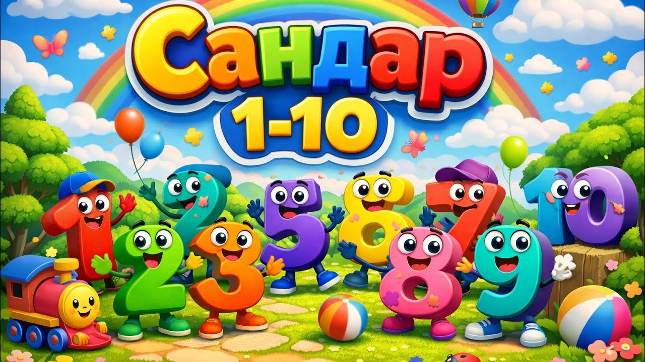 Сандар әні қазақша.🎤🎶 1-10 🩵❤️💚🩷💛