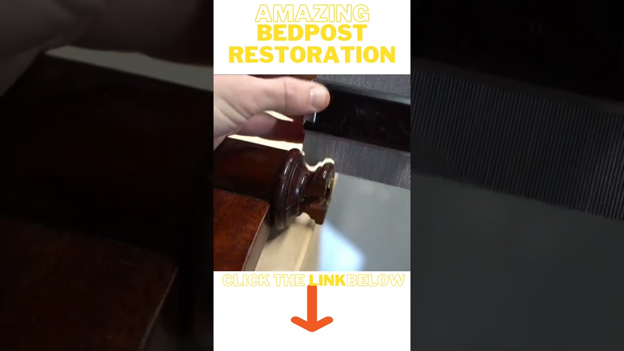 Amazing bedpost restoration #amazing #bedpost #restoration #wood #crafting#woodtool #woodDIY #shorts