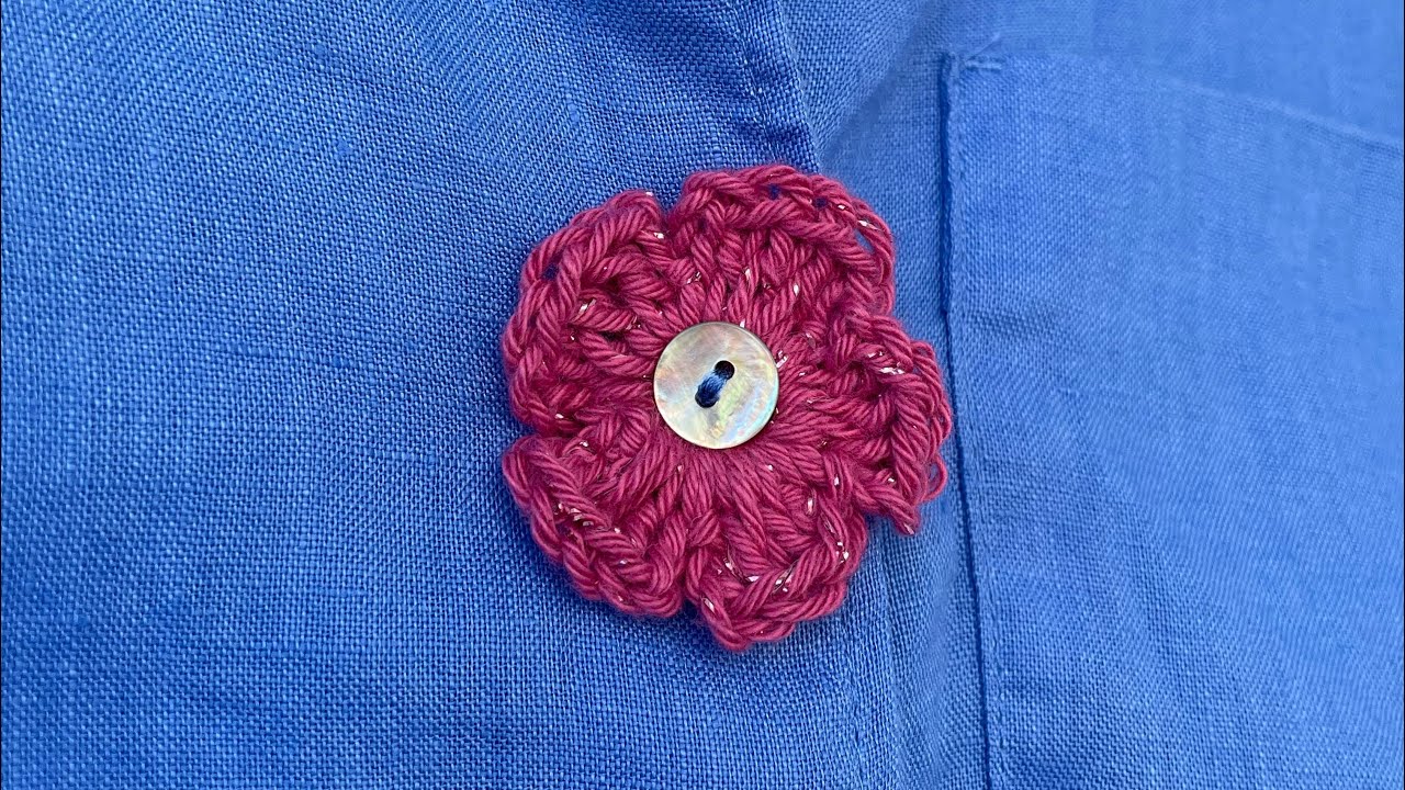 Passo-a-passo de flor em croché para botão🌺
