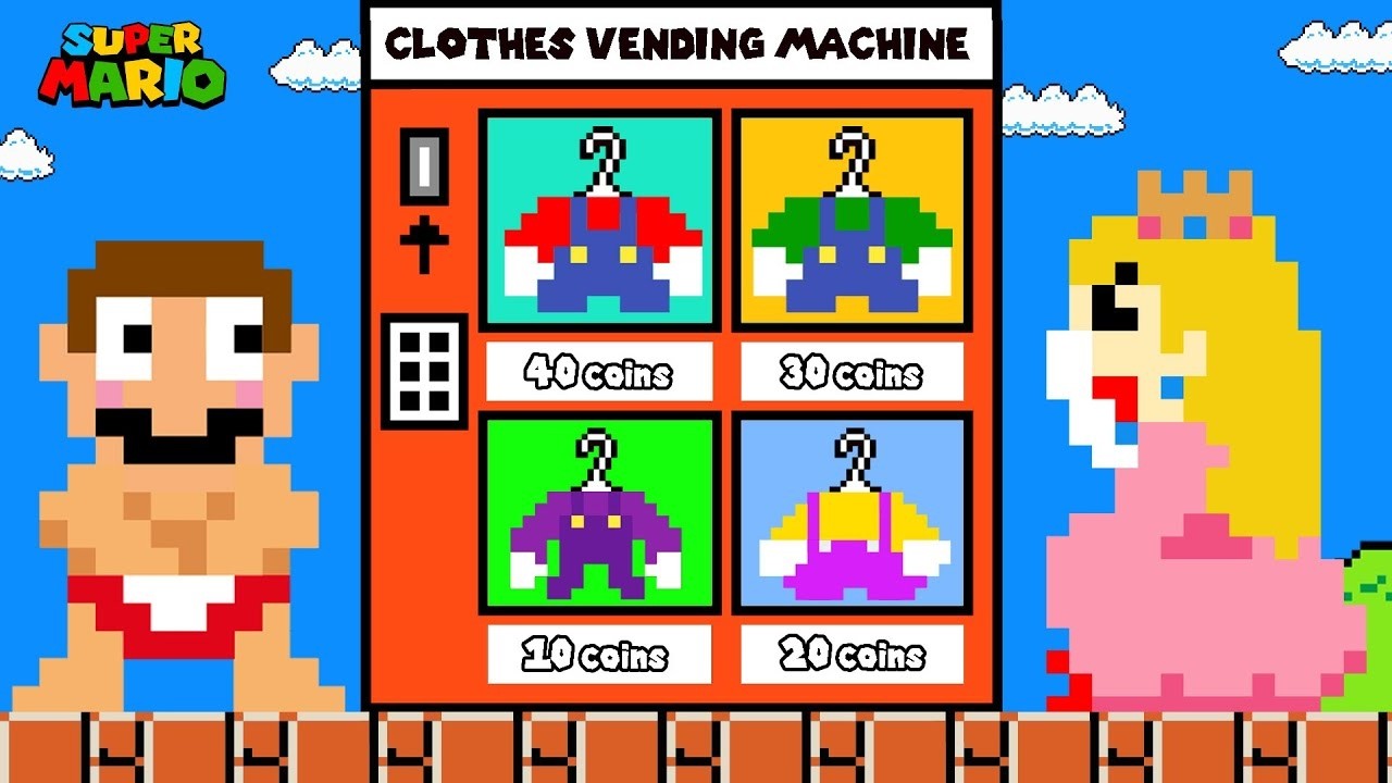 Mario and Peach Go SHOPPING in Super Mario Bros