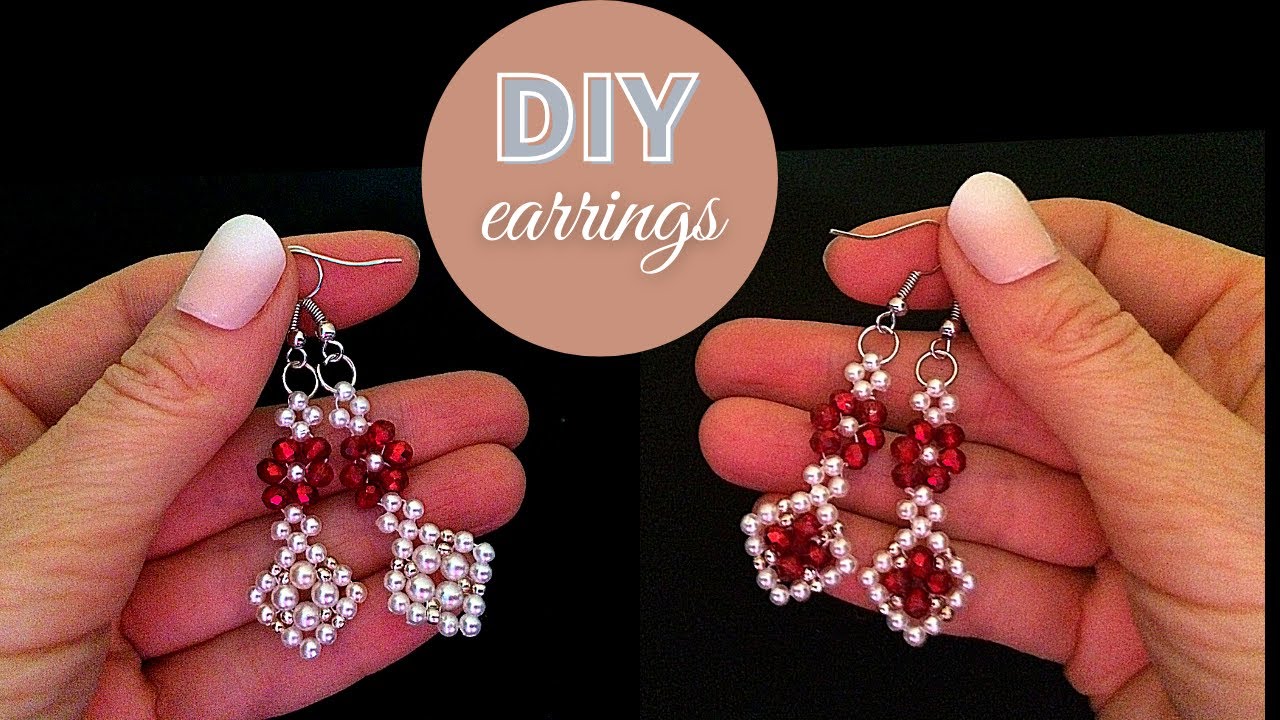 Easy pattern for DIY Beaded Earrings. Beading Tutorial