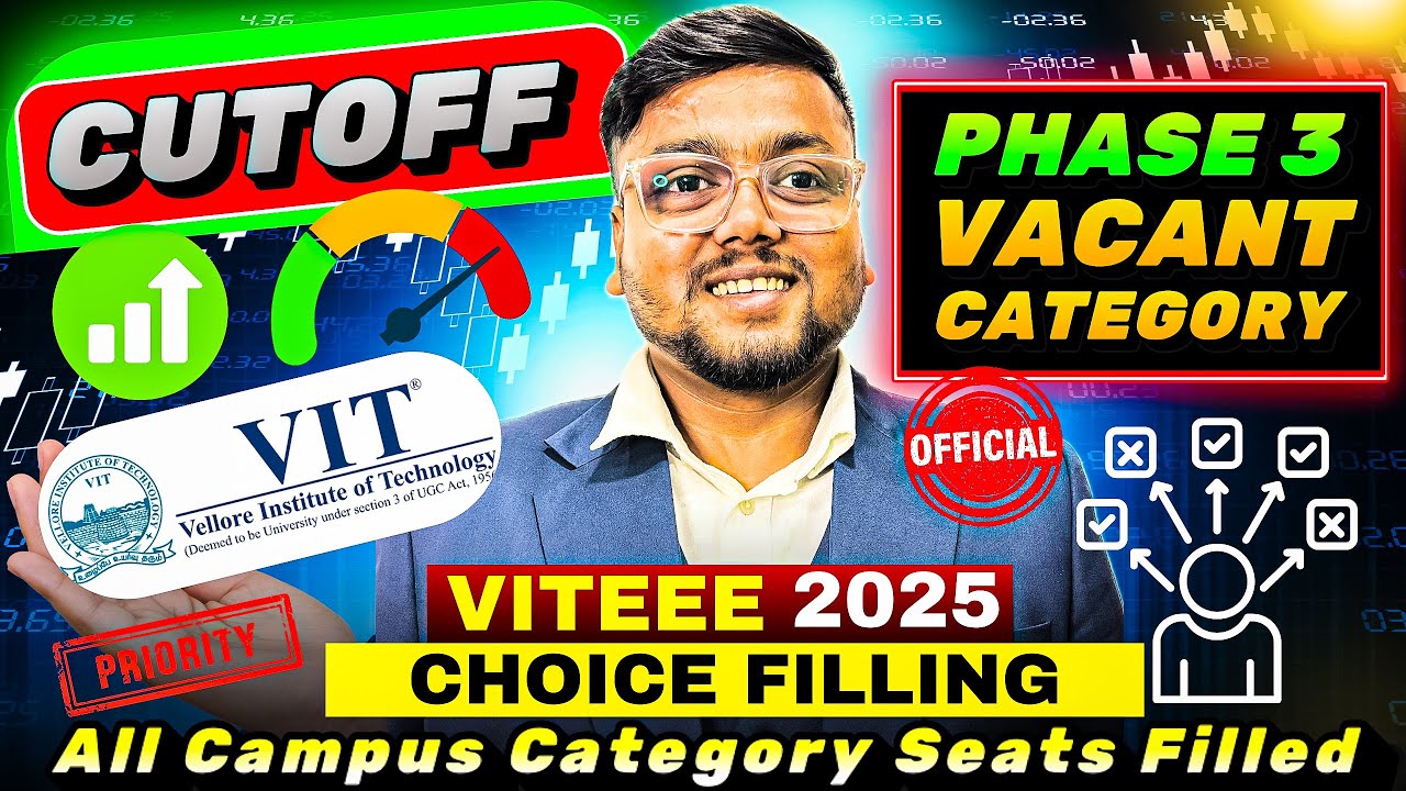 VIT Phase 3 Official Vacant Seats 🤯 | VITEEE 2025 Phase 3 Cutoff Analysis | VIT Counselling 2025