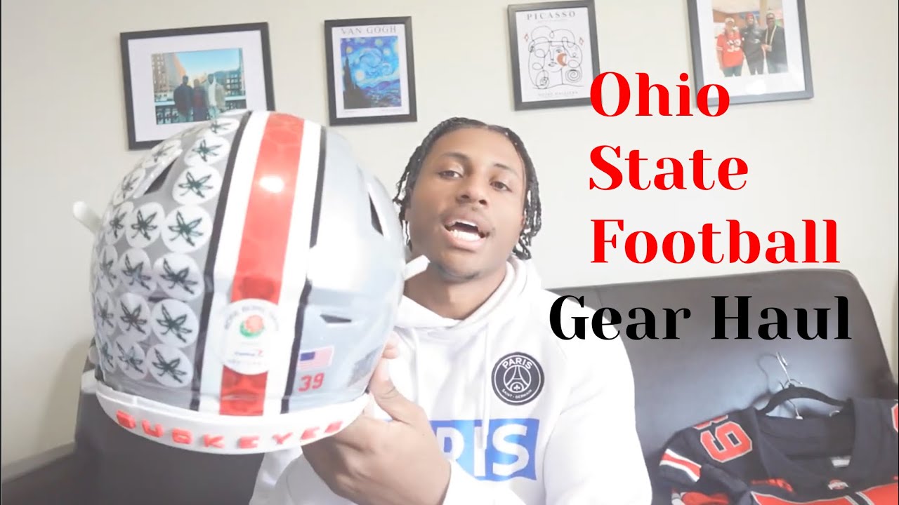 ALL OF MY GEAR I'VE GOTTEN PLAYING FOR OHIO STATE FOOTBALL & GIVEAWAY!