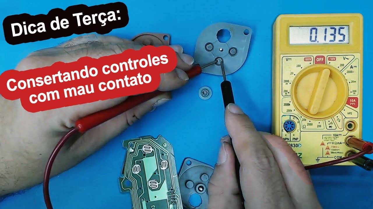 Consertando contatos de controles de video-game