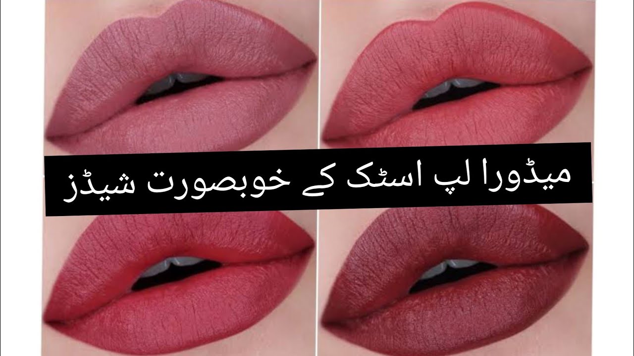 Medora lipsticks swatches with shades