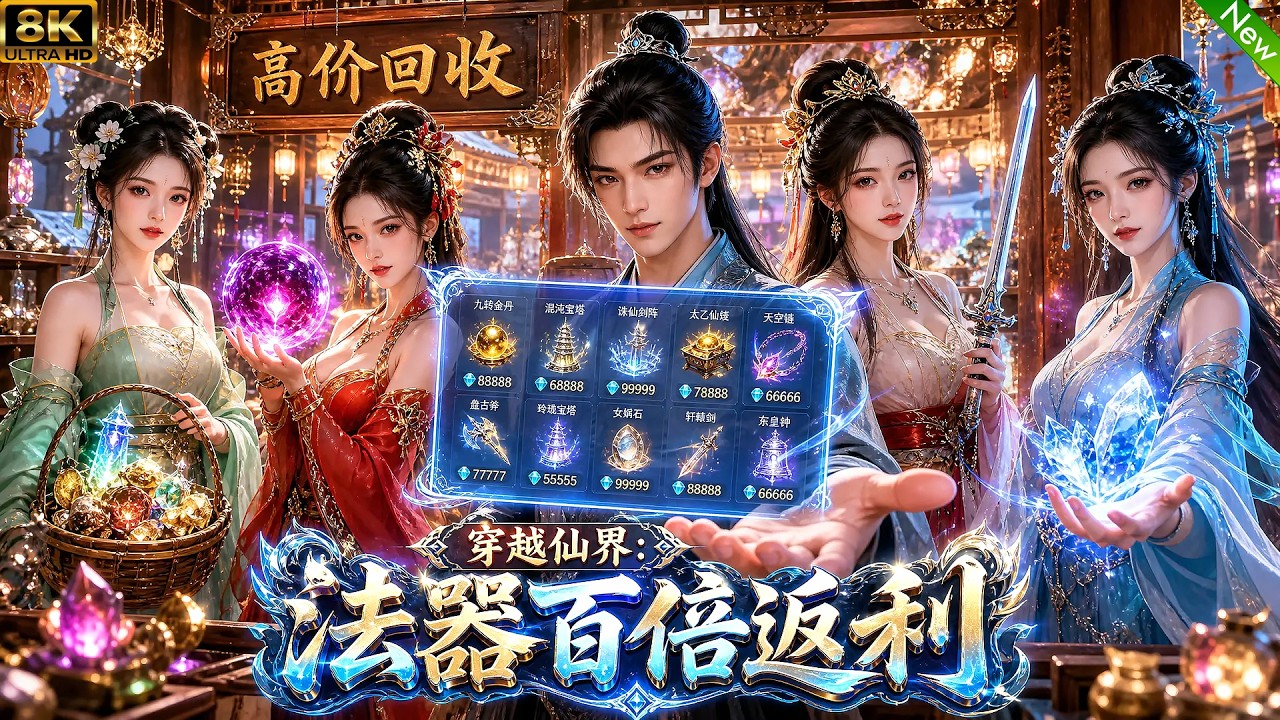 新剧动漫来了！📢穿越修仙世界，开局激活回收系统，法器+灵石+宝物都能获得百倍返利，剧情搞笑又热血！#动漫 #穿越 #anime